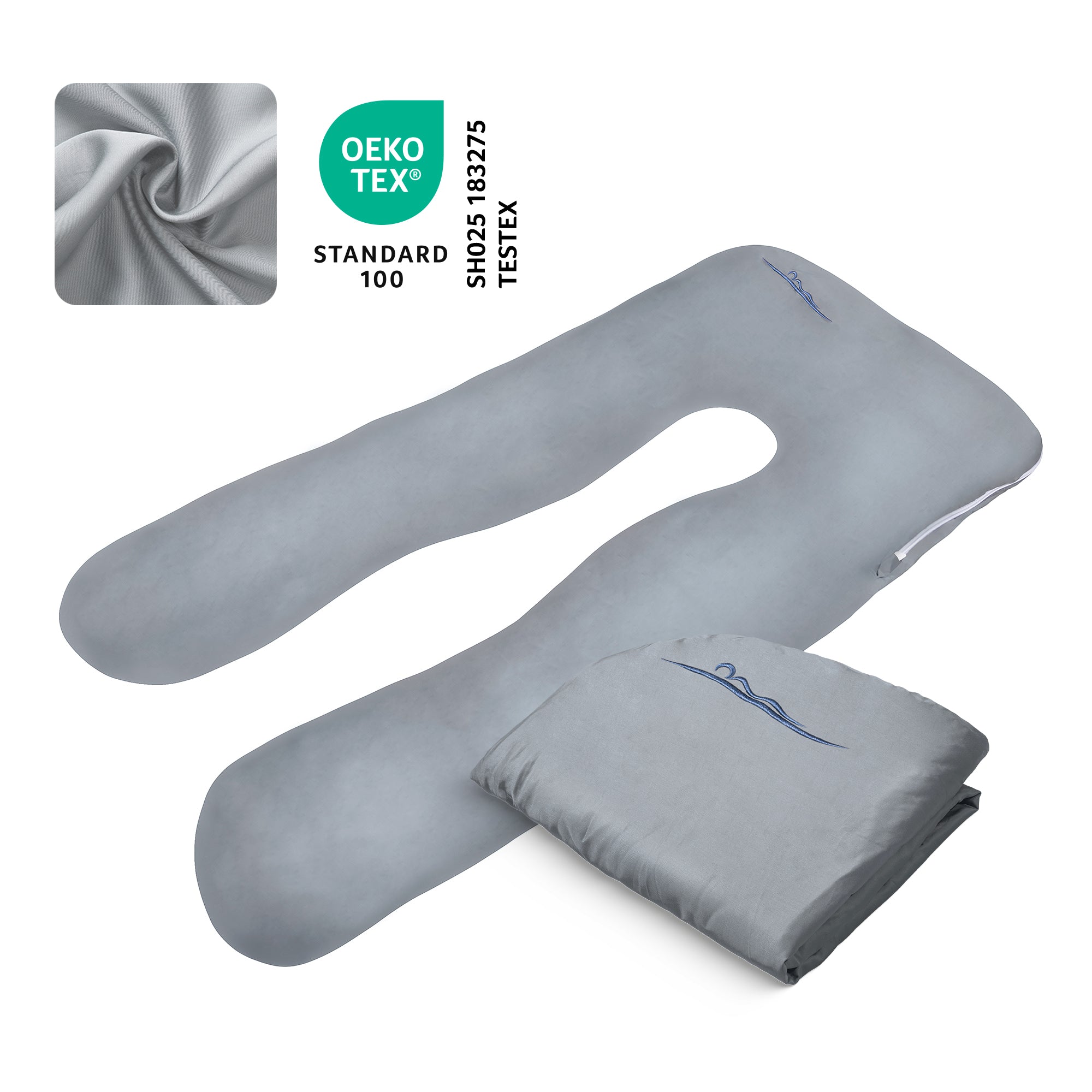 Fodera di ricambio per cuscino per bambini - Bambù (Grigio)